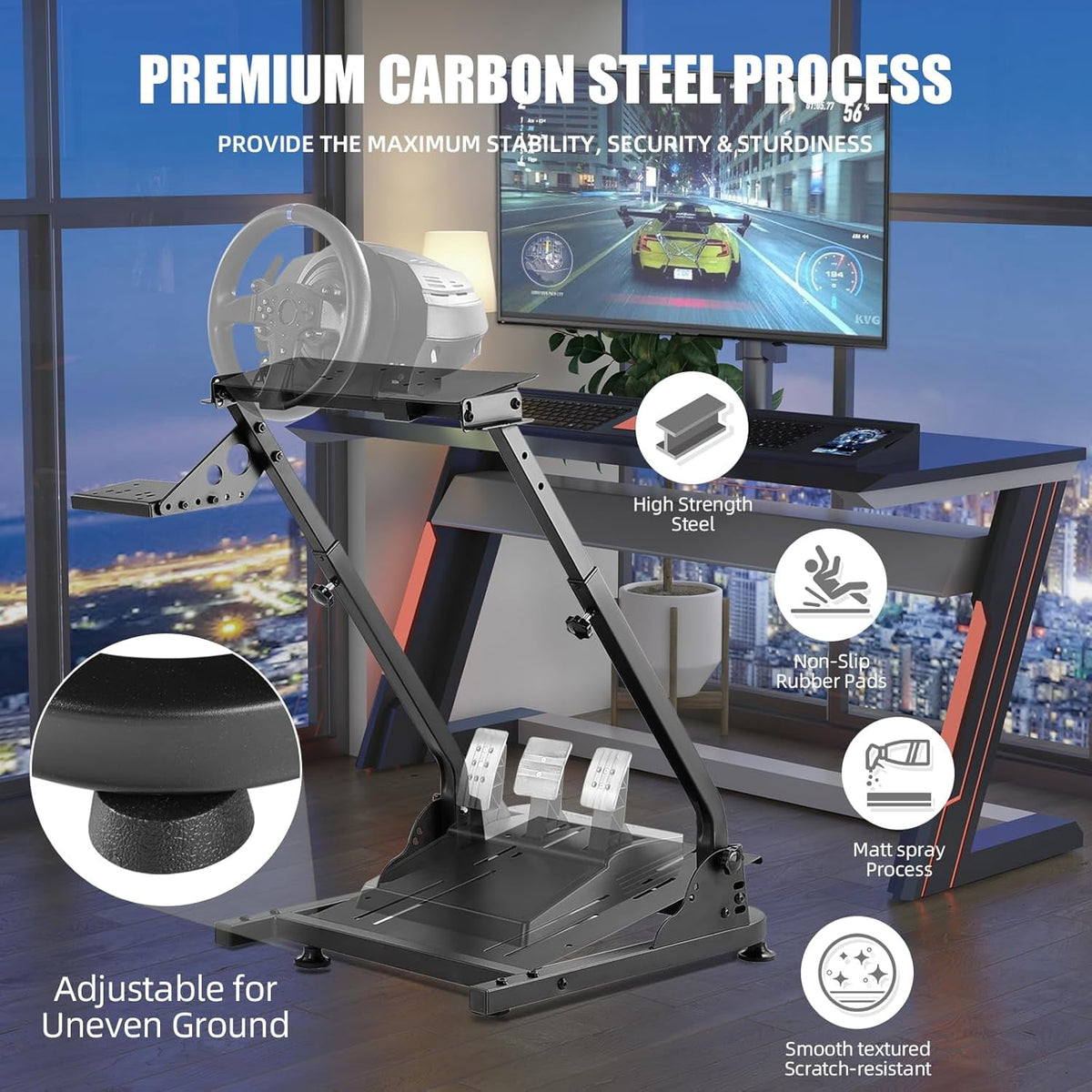 SUNDEER Racing Wheel Stand Adjustable & Foldable Compatible with Logitech G920, G25, G27, G29