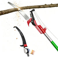 SUNDEER 27ft Manual Pole Saws for Tree Trimming 2 IN 1 Manual Pole Saw Extendable Tree Pruner