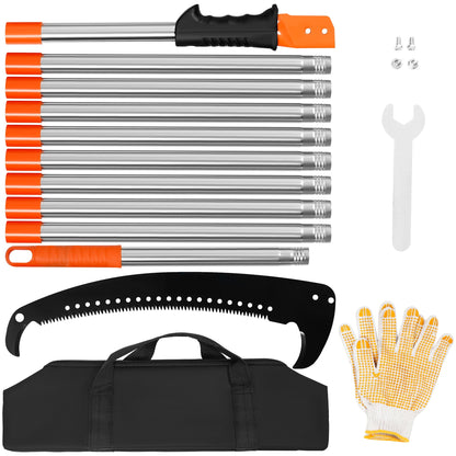 SUNDEER Manual Pole Saw Extendable 10 ft with Stainless Steel Pole & Sharp Steel Blade