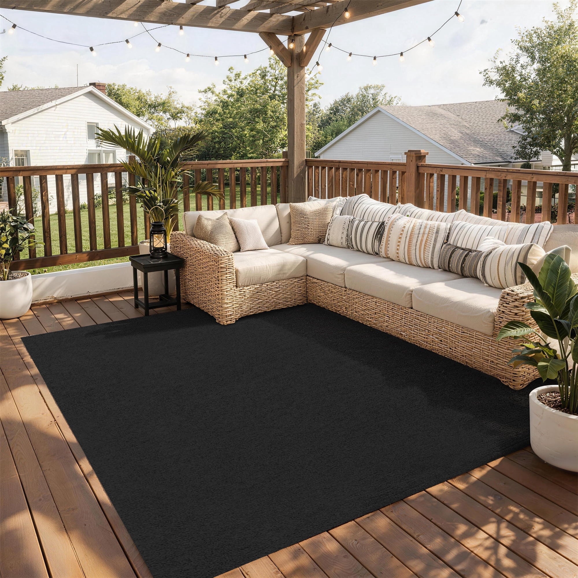 SUNDEER Indoor Outdoor Carpet 6x14 ft Blue Marine Carpet with Waterproof TPE Backing 0.2" Thick Area Rugs
