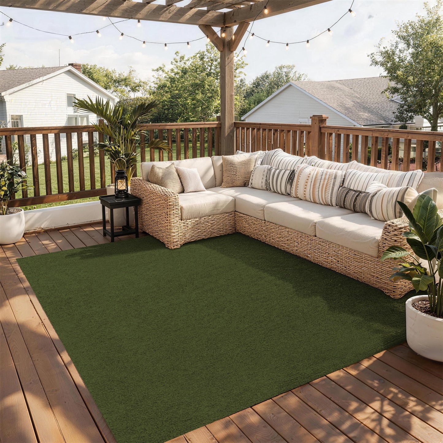 SUNDEER Indoor Outdoor Carpet 6x14 ft Blue Marine Carpet with Waterproof TPE Backing 0.2" Thick Area Rugs