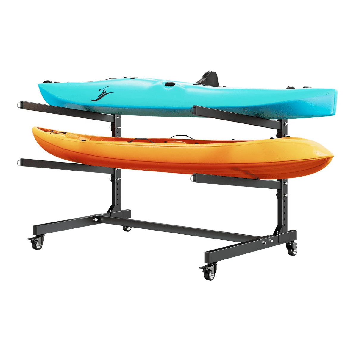 SUNDEER Freestanding Kayak Stand and Storage Rack, Heavy Duty Adjustable for Canoes, Paddleboards, Surfboards