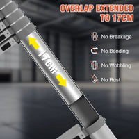 SUNDEER 16.5FT Aluminum Telescoping Ladder with Hooks 400lbs Capacity Aluminum Telescopic Extension Ladder